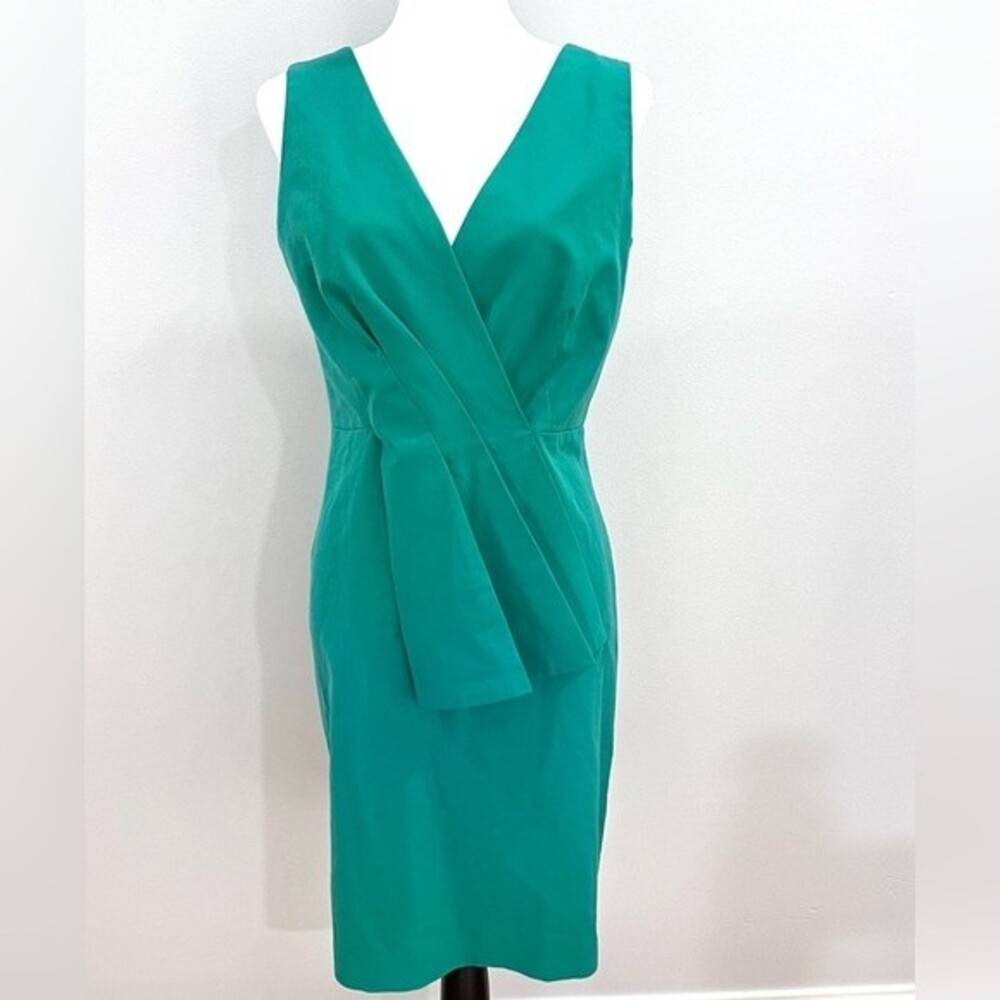Shelby & Palmer Jade green pleated sheath dress size 6